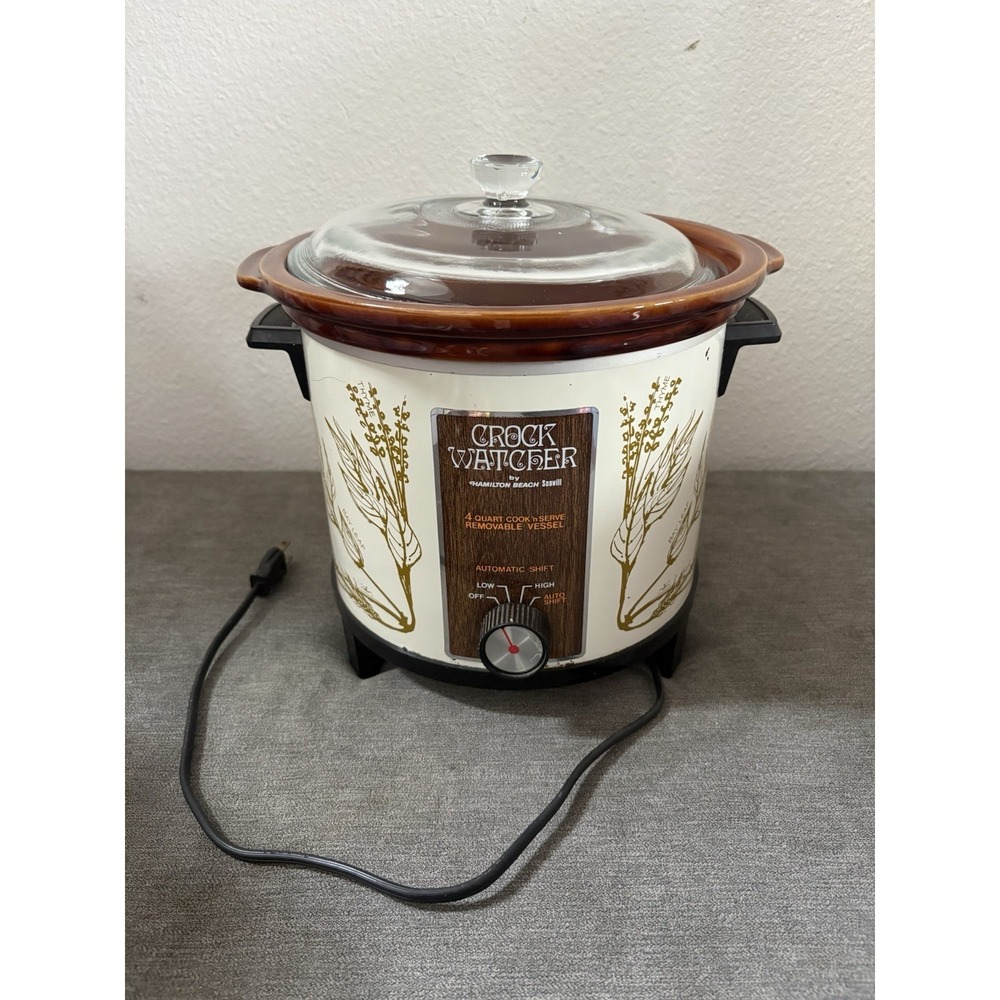 VINTAGE Hamilton Beach Scovill 4‎ Qt Crock Watcher Slow Cooker Tested Crock Pot